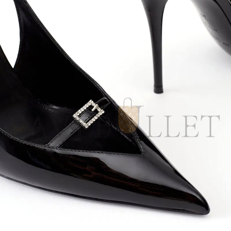 Y*L patent leather slingback pumps
